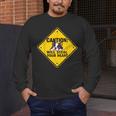 Caution Sign Boston Terrier Dog Bostie Puppy Men's Long Sleeve T-Shirt, funny design
