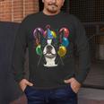 Celebration Event Birthday Party Boston Terrier Men's Long Sleeve T-Shirt, funny design