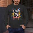 Colorful Boston Terrier Dog For Men Women Kids Men's Long Sleeve T-Shirt, funny design