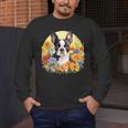 Cute Boston Terrier Spring Flower Garden Colorful Puppy Dog Men's Long Sleeve T-Shirt, funny design