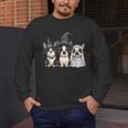Cute Halloween Boston Terrier Dogs Witch Hat Ghost Dog For Men Women Kids Men's Long Sleeve T-Shirt, funny design