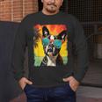 Dog Boston Terrier Hawaiian Men's Long Sleeve T-Shirt, funny design