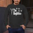 The Dogfather Boston Terrier Dog Dad Tshirt Idea Men's Long Sleeve T-Shirt, funny design