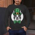 Green Boston Terrier Shamrock St Patricks Day Boston Terrier Men's Long Sleeve T-Shirt, funny design