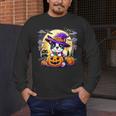 Halloween Boston Terrier Dog Breed With Jack O' Lantern Art Men's Long Sleeve T-Shirt, funny design