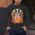 Halloween Retro Boston Terrier Men's Long Sleeve T-Shirt, funny design