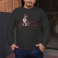 Heartbeat Boston Terrier Dog Men's Long Sleeve T-Shirt, funny design