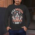 It’s A Boston Terrier Day Pet Cute Dog Lover Cartoon Men's Long Sleeve T-Shirt, funny design