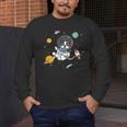 Kawaii Kids & Boys Astronaut Space Boston Terrier Dog Lover Men's Long Sleeve T-Shirt, funny design