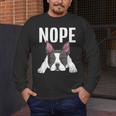 Nope Boston Terrier Puppy Dog Bostie Lover Men Women Girls Kids Men's Long Sleeve T-Shirt, funny design