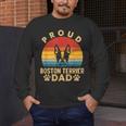 Proud Boston Terrier Dad Dog Owner Fathers Day Men Women Kids Men's Long Sleeve T-Shirt, funny design
