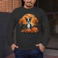 Pumpkin Boston Terrier Costume On Boston Terrier Halloween Men's Long Sleeve T-Shirt, funny design
