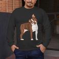 Red Boston Terrier Dog Men's Long Sleeve T-Shirt, funny design