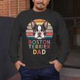 Retro Boston Terrier Dad Men's Long Sleeve T-Shirt, funny design