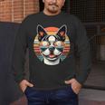 Retro Sunset Sunglasses Boston Terrier Boston Bull Bostie Men's Long Sleeve T-Shirt, funny design