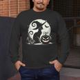 Scary Halloween Cat Costume Retro Cat Moon For Men Women Kids Men's Long Sleeve T-Shirt, funny design