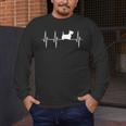 Scottish Terrier Dog Heartbeat Scottie Dog Lover T-Shirt Men's Long Sleeve T-Shirt, funny design