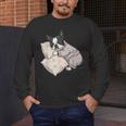 Sleepy Boston Terrier Pajama Men Women Kids Men's Long Sleeve T-Shirt, funny design