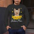 Sunflower Yorkie Mom Dog Lover Men's Long Sleeve T-Shirt, funny design