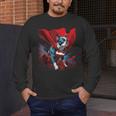 Super Power Superhero Boston Terrier Dog For Men Women Kids Men's Long Sleeve T-Shirt, funny design