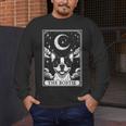 Tarot Card Vintage Crescent Moon Boston Terrier Dog Mom Men's Long Sleeve T-Shirt, funny design