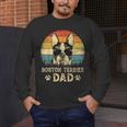 Vintage Boston Terrier Dad Dog Lovers Father's Day Tee Men's Long Sleeve T-Shirt, funny design