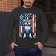 Vintage Boston Terrier Dog American USA US Flag Pets Lovers Tank Top Men's Long Sleeve T-Shirt, funny design