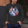 Watercolor Floral Boston Terrier Mama Dog Lover Mother's Day Men's Long Sleeve T-Shirt, funny design