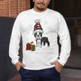 Boston Terrier Christmas T Shirt-Life Is Merrier Premium Tri-Blend Men's Long Sleeve T-Shirt, funny design