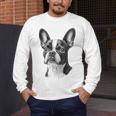 Boston Terrier Dog Motif Pet Illustration Boston Terrier For Men Women Kids Men's Long Sleeve T-Shirt, funny design