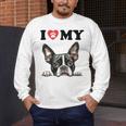 Boston Terrier I Heart My Dog Dog Lover Men's Long Sleeve T-Shirt, funny design