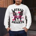 Boston Terrier Heart Glasses Girls Bostie Valentines Day Men's Long Sleeve T-Shirt, funny design