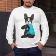 Boston Terrier I Love Mom Apparel Men's Long Sleeve T-Shirt, funny design