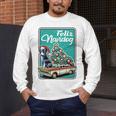 Boston Terrier Merry Christmas Tree Truck Dog X-Mas Men's Long Sleeve T-Shirt, funny design
