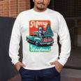 Boston Terrier Merry Christmas Tree Truck Santa Dog X-Mas Men's Long Sleeve T-Shirt, funny design