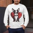 Boston Terrier Mom Dad Bostie Dog Lover Valentines Day Men's Long Sleeve T-Shirt, funny design