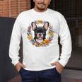 Boston Terrier Mom Floral Bostie Dog Lover Flowers Cute Men's Long Sleeve T-Shirt, funny design