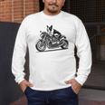Cool Boston Terrier Riding a Motorcycle Biker Dog Lover For Men Women Kids Men's Long Sleeve T-Shirt, funny design