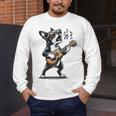 Dog Playing Guitar Singing Boston Terrier For Men Women Girls Kids Men's Long Sleeve T-Shirt, funny design