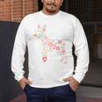 Floral FLower Boston Terrier Mom Grandma Men's Long Sleeve T-Shirt, funny design