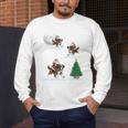Xmas Lighting Tree Santa Riding Boston Terrier Christmas Men's Long Sleeve T-Shirt, funny design