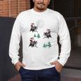 Xmas Tree Santa Riding Boston Terrier Christmas Men's Long Sleeve T-Shirt, funny design