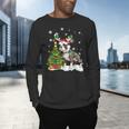 Boston Terrier Christmas Tree Lights Santa Hat Men's Long Sleeve T-Shirt, gift for family, gift for coworker