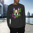 Boston Terrier In Day Of The Dead Sugar Skull Dog Men's Long Sleeve T-Shirt, gift for family, gift for coworker