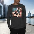 Boston Terrier Dog 4th Of July USA American Flag Patriotic Men's Long Sleeve T-Shirt, gift for family, gift for coworker