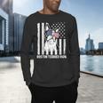 Boston Terrier Papa Cool Dog Lover USA American Flag Men Women Men's Long Sleeve T-Shirt, gift for family, gift for coworker