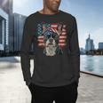 Boston Terrier Patriotic 4th Of July USA American Flag Men's Long Sleeve T-Shirt, gift for family, gift for coworker