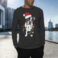 Boston Terrier Santa Christmas Lights Xmas Dog Lover Men Women Kids Men's Long Sleeve T-Shirt, gift for family, gift for coworker