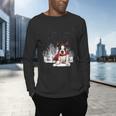 Boston Terrier In The Snow Merry Christmas Winter Men's Long Sleeve T-Shirt, gift for family, gift for coworker