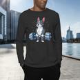 Boston Terrier Weightlifting Deadlift Men Fitness Gym Men's Long Sleeve T-Shirt, gift for family, gift for coworker